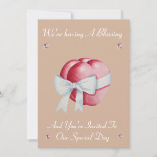 Convite corações atados com bênção de casamento de fita br