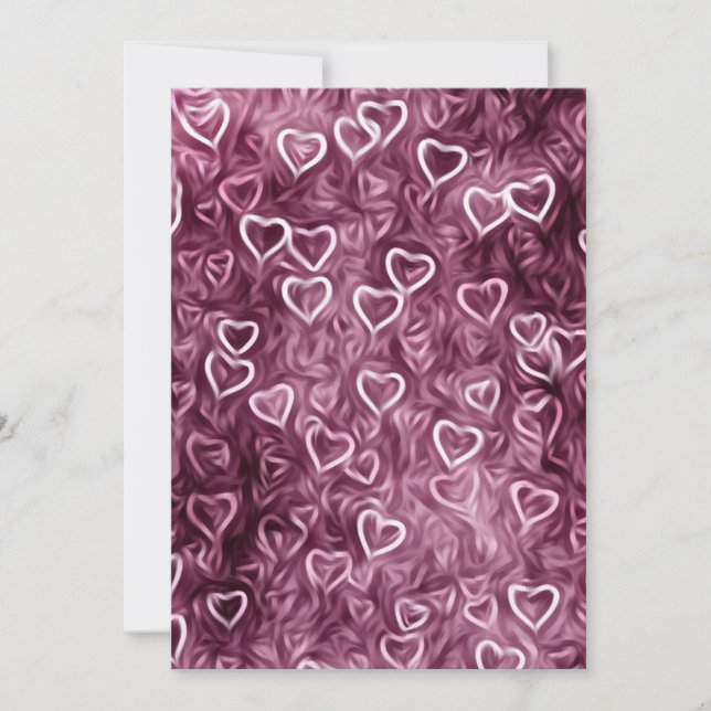 Convite Corações Caindo - Rosa (Frente)