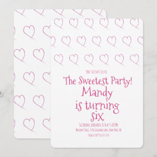 Convite Corações de Dia de os namorados Minimalista