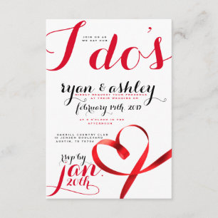 Convite Corações de fita vermelha!