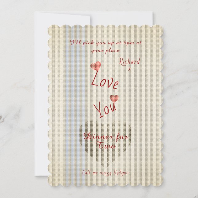 Convite Corações de Janto de namorados (Verso)