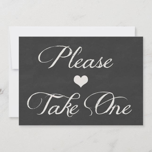 Convite Corações de Quadro de Giz Casamento | Pegue Um (Frente)