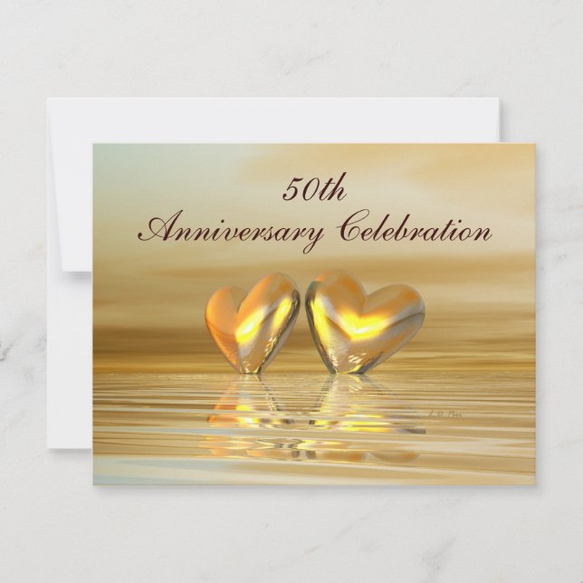 Convite Corações do ouro (Frente)