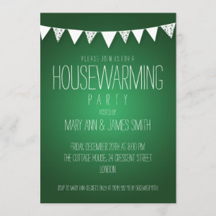 Convite Corações do partido do Housewarming que Bunting o