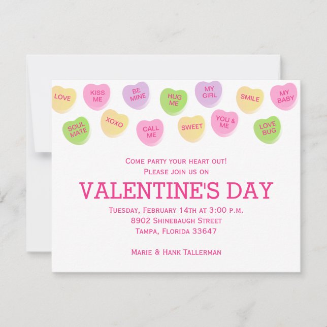 Convite Corações dos doces (Frente)