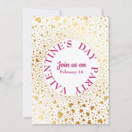 Convite Corações Dourados Circulam 2 Partido do Namorados