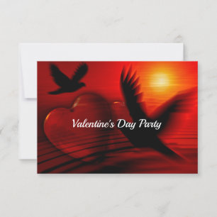 Convite Corações e Doves