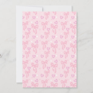 Convite Corações e Laços Rosa