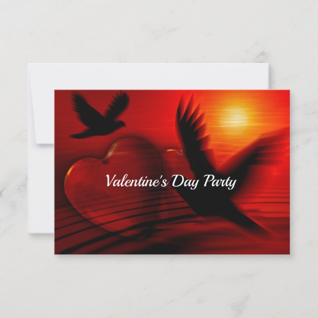 Convite Corações e Pombas (Frente)