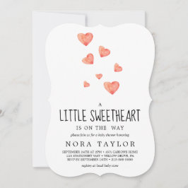 Convite Corações em Aquarela | Chás de Bebê Little Sweethe