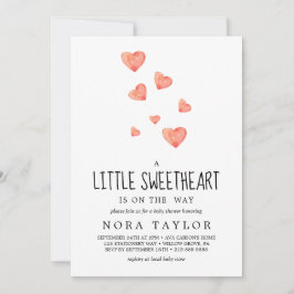 Convite Corações em Aquarela | Chás de Bebê Little Sweethe