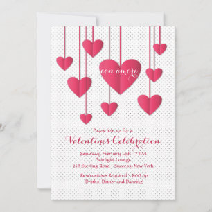 Convite Corações Em Uma Sequência Con Amore Invitation