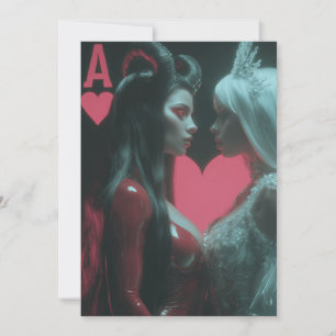 Convite Corações Enredados: Anjo e Diabo