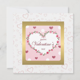 Convite Corações Florais de Rosa Rosa Presentes do Dia dos