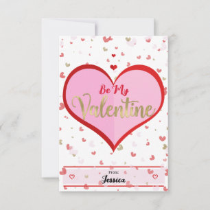 Convite Corações Lindos Rosa Vermelho Dourado Dia dos Namo