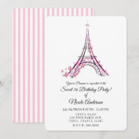 Corações Rosa e Borboletas Festa da Torre Eiffel d