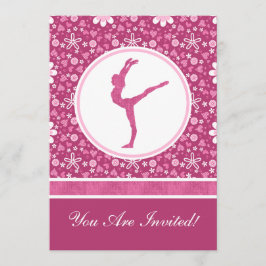 Convite Corações Rosa Personalizados e Ginástica Floral