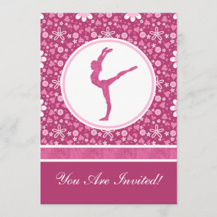 Convite Corações Rosa Personalizados e Ginástica Floral