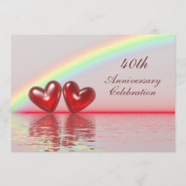 Convite Corações Rubis de 40º Aniversário