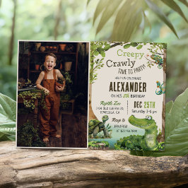 Convite Corajoso réptil Themed Foto de Festa de aniversári