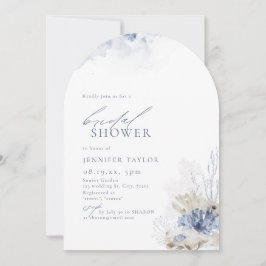 Convite Coral azul e conchas marinhas Chá de panela de pra