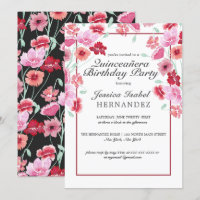 Coral Cor Floral Rosa Caqueira Quinceañera Anivers