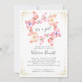 Convite Coral Dourado é Chá de fraldas