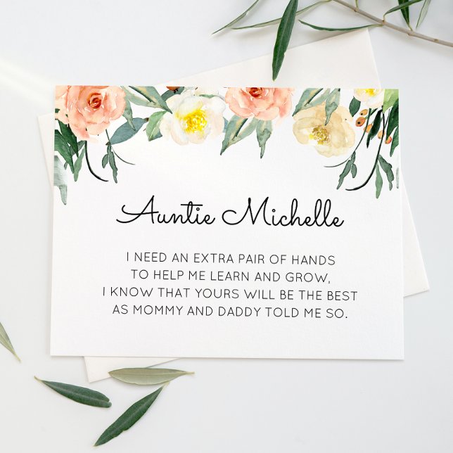 Convite Coral Flowers Você Será Minha Proposta De Madrinha (Criador carregado)