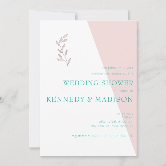 Convite Coral Geométrico (Frente)