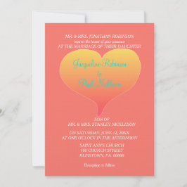 Convite Coral Sunset Hearts