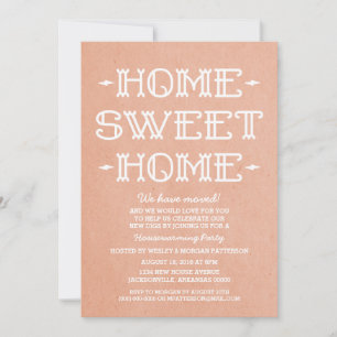 Convite Coral Whimsical Sweet Home Housearming Party
