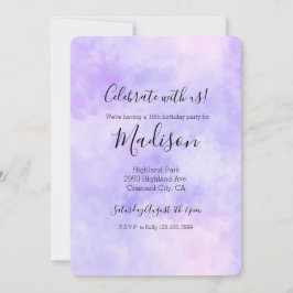 Convite Corante Rosa Púrpura Tie Dye