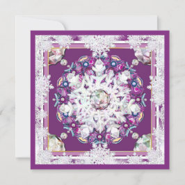 Convite Corante vermelho cardinal e floco de neve