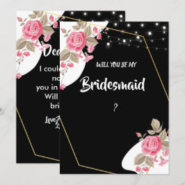 Convite Corda Floral Cor-de-Rosa Moderna lig Bridesmaid