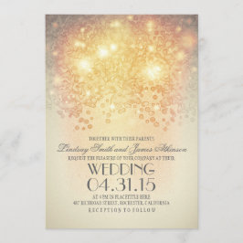 Convite corda reluzente luzes casamento vintage elegante