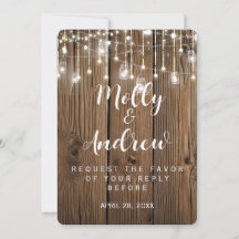 Corda russa de luzes casamento RSVP CARD INVITER