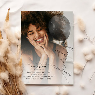 Convite Cordão de Balão Quarenta   Festa de Aniversário de