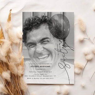 Convite Cordão de Balão Sessenta   Festa de Aniversário de