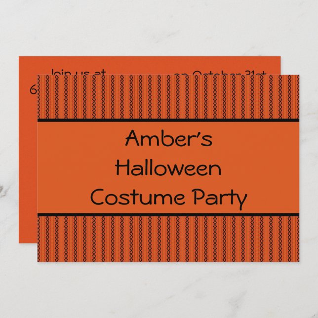 Convite Cordas de Halloween (Frente/Verso)