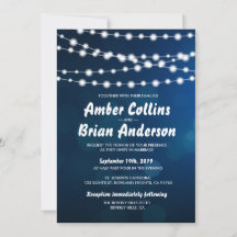 Cordas luminosas brilhantes no Casamento do Bokeh