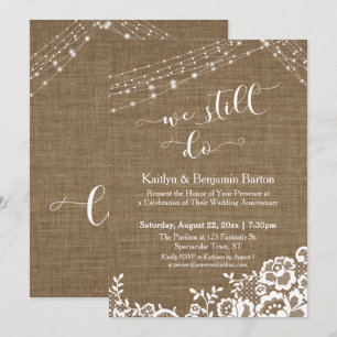 Convite Cordões de Luz com Renda de Juta Nós Ainda Fazemos