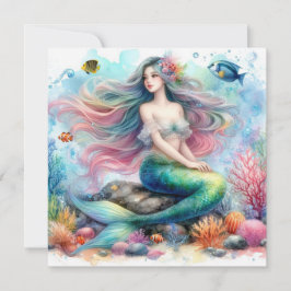 Convite Cores d'água da Mermaid