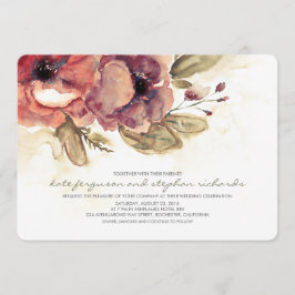 Convite Cores d'água - Vintage Floral Elegante Casamento