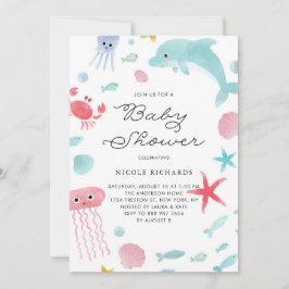 Convite Cores de água do Pastel de Corte sob o Chá de fral