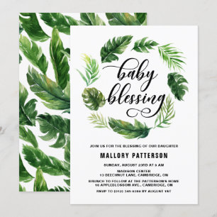 Convite Cores De Água Tropicais Folhas De Amor