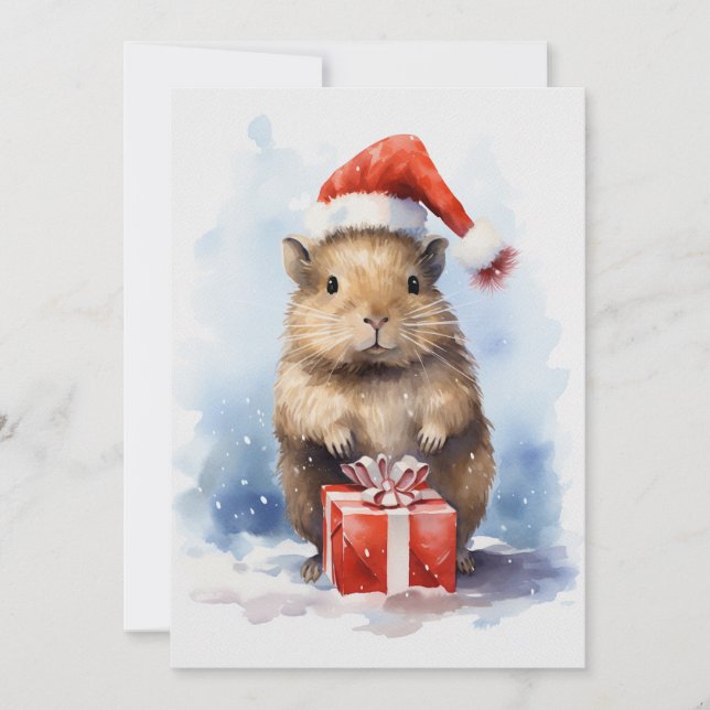 Convite Cores de Natal de Capoeira Cura Capybara Winter (Frente)