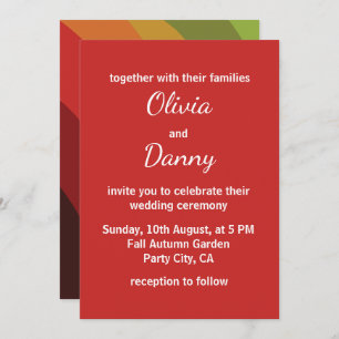 Convite Cores de queda Stripe Casamento outono moderno