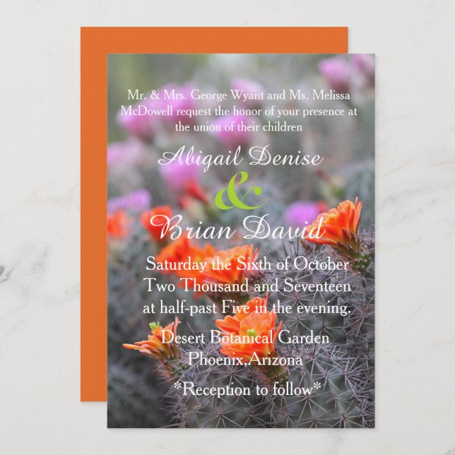 Convite Cores do fundo laranja do deserto (Frente/Verso)