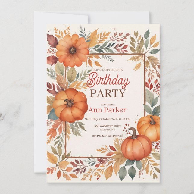 Convite Cores do outono (Frente)