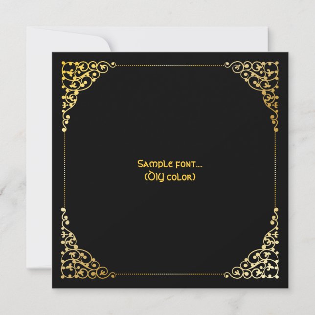 Convite Cores dourado/dy do quadro de arquivos PixDezines (Frente)